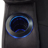 3+2+1 Seater Electric Recliner Stylish Rhino Fabric Black Lounge Armchair with LED Features - 45-Degree Angle