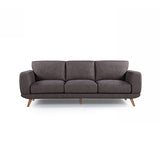 3+2 Seater Sofa Brown Fabric Lounge Set for Living Room Couch with Solid Wooden Frame - Front View
