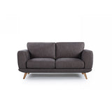 3+2 Seater Sofa Brown Fabric Lounge Set for Living Room Couch with Solid Wooden Frame - Side View
