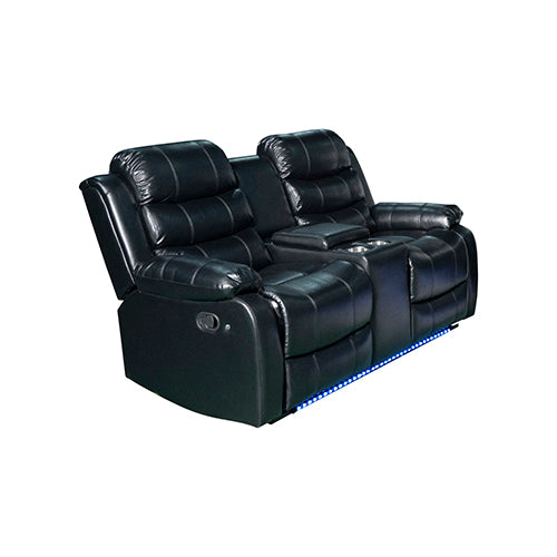 Chelsea 3R? Seater Finest Leatherette Recliner Feature Console LED Light Ultra Cushioned