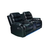 Chelsea 3R+1R+1R Seater Finest Leatherette Recliner Feature Console LED Light Ultra Cushioned - Close-Up Angle