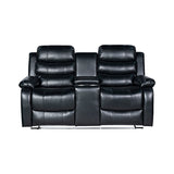 Chelsea 3R+1R+1R Seater Finest Leatherette Recliner Feature Console LED Light Ultra Cushioned - Low Angle