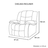 Chelsea 3R+1R+1R Seater Finest Leatherette Recliner Feature Console LED Light Ultra Cushioned - Extra Image