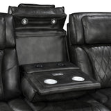 3-1-1 Seater Electric Air Leather Dark Grey Recliner Set - 45-Degree Angle