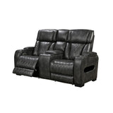 3-2 Seater Electric Air Leather Dark Grey Recliner Set - Top-Down View