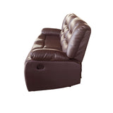 3+2 Seater Recliner Sofa In Faux Leather Lounge Couch in Brown - Low Angle
