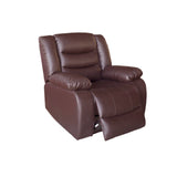 3+2+1 Seater Recliner Sofa In Faux Leather Lounge Couch in Brown - Side View