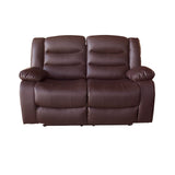 3+2+1 Seater Recliner Sofa In Faux Leather Lounge Couch in Brown - Rear View
