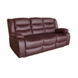 3+2+1 Seater Recliner Sofa In Faux Leather Lounge Couch in Brown - Low Angle