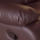 3+2+1 Seater Recliner Sofa In Faux Leather Lounge Couch in Brown - Extra Image