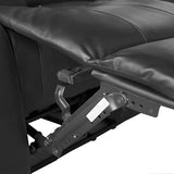3+1+1 Seater Recliner Sofa In Faux Leather Lounge Couch in Black - Side View