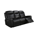 3-1-1 Seater Electric Leather/PVC Black Recliner Set