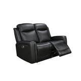 3-2-1 Seater Electric Leather/PVC Black Recliner Set - Top-Down View