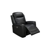 3-2-1 Seater Electric Leather/PVC Black Recliner Set - 45-Degree Angle