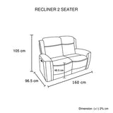 3-2 Seater Electric Leather/PVC Black Recliner Set - Extra Image
