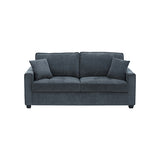 2+3 Seater Sofa Set Polyester Charcoal Fabric Multilayer Two Pillows Individual Pocket Spring - Front View