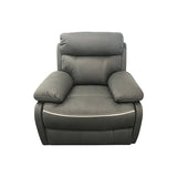 3+1+1 Seater Electric Recliner Sofa In Luxe Rhino Polyester Plywood Fabric In Ash Colour with Plastic Black Base - Top-Down View