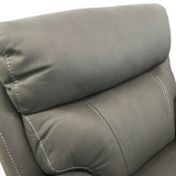 3+1+1 Seater Electric Recliner Sofa In Luxe Rhino Polyester Plywood Fabric In Ash Colour with Plastic Black Base - Rear View