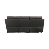 3+1+1 Seater Electric Recliner Sofa In Luxe Rhino Polyester Plywood Fabric In Ash Colour with Plastic Black Base - Extra Image