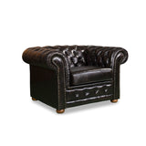 3+2+1 Seater Genuine Leather Upholstery Deep Quilting Pocket Spring Button Studding Sofa Lounge Set for Living Room Couch In Brown Colour - Top-Down View
