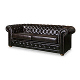 3+2+1 Seater Genuine Leather Upholstery Deep Quilting Pocket Spring Button Studding Sofa Lounge Set for Living Room Couch In Brown Colour - Side View