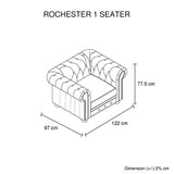 3+2+1 Seater Genuine Leather Upholstery Deep Quilting Pocket Spring Button Studding Sofa Lounge Set for Living Room Couch In Burgandy Colour - Rear View