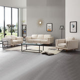 3+2+1 Seater Sofa Beige Fabric Lounge Set for Living Room Couch with Wooden Frame - Close-Up Angle