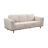 3+2+1 Seater Sofa Beige Fabric Lounge Set for Living Room Couch with Wooden Frame - Front View
