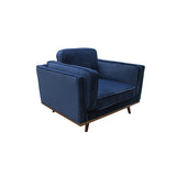3+2+1 Seater Sofa BlueFabric Lounge Set for Living Room Couch with Wooden Frame - Front View