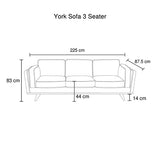 3+2+1 Seater Sofa BlueFabric Lounge Set for Living Room Couch with Wooden Frame - Rear View