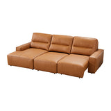 Albany 3 Seater Sectional Chaise Genuine Leather Sofa Bed - Top-Down View