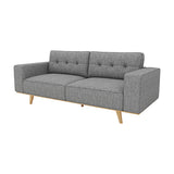 3 Seater Sofa Fabric Upholstery Grey Colour Pocket Spring Wooden Frame - Side View