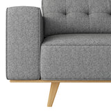 3 Seater Sofa Fabric Upholstery Grey Colour Pocket Spring Wooden Frame - Top-Down View