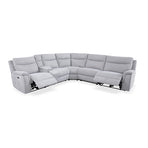 Large Sectional Corner Modular Lounge Suite in Fabric with Electric Recliner