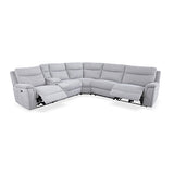 Large Sectional Corner Modular Lounge Suite in Fabric with Electric Recliner - Side View