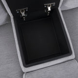 Large Sectional Corner Modular Lounge Suite in Fabric with Electric Recliner - Rear View