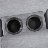 Large Sectional Corner Modular Lounge Suite in Fabric with Electric Recliner - Close-Up Angle