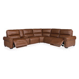 Havana 6 Seater Genuine Leather Recliner Sofa Power Slide Chaise Zero Gravity Mechanism - Top-Down View