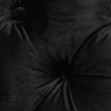 Single Seater Black Sofa Classic Armchair Button Tufted in Velvet Fabric with Metal Legs - Rear View