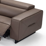 5 Seater Real Cow Leather Sofa with Power Recliner Adjustable Headrest Wooden Frame Corner Lounge - Top-Down View