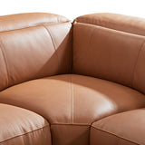 London 5 Seater Corner Sofa Chaise Genuine Leather Electric Recliner Power Slide Left Chaise - Side View