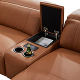 London 5 Seater Corner Sofa Chaise Genuine Leather Electric Recliner Power Slide Left Chaise - Top-Down View