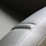 Lounge Set Luxurious 6 Seater Faux Leather Corner Sofa Living Room Couch in Black with 2x Ottomans - Side View