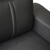 Lounge Set Luxurious 6 Seater Faux Leather Corner Sofa Living Room Couch in Black with 2x Ottomans - Rear View