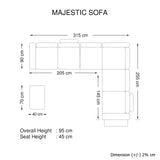 Lounge Set Luxurious 6 Seater Faux Leather Corner Sofa Living Room Couch in Black with 2x Ottomans - Low Angle