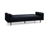 Sofa Bed 3 Seater Button Tufted Lounge Set for Living Room Couch in Velvet Black Colour - Top-Down View