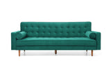 Sofa Bed 3 Seater Button Tufted Lounge Set for Living Room Couch in Velvet Green Colour - Top-Down View