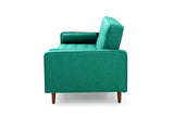 Sofa Bed 3 Seater Button Tufted Lounge Set for Living Room Couch in Velvet Green Colour - 45-Degree Angle