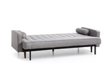 Sofa Bed 3 Seater Button Tufted Lounge Set for Living Room Couch in Fabric Grey Colour - Top-Down View