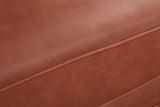 Single Seater Brown Sofa Lounge Button Tufted in Faux Leather - Top-Down View